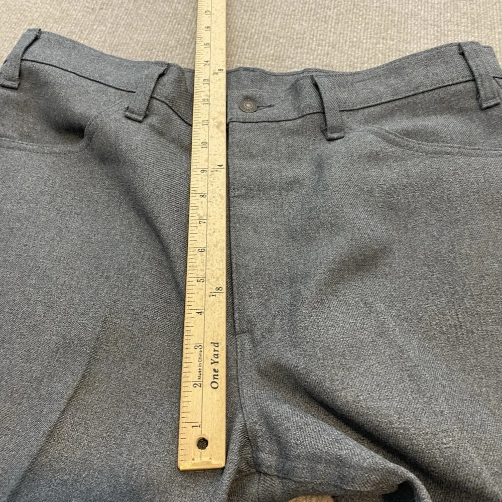 Vintage 70s Levis 517 Saddleman Boot‎ Cut Slacks Mens 38x29 Gray Pants USA Made